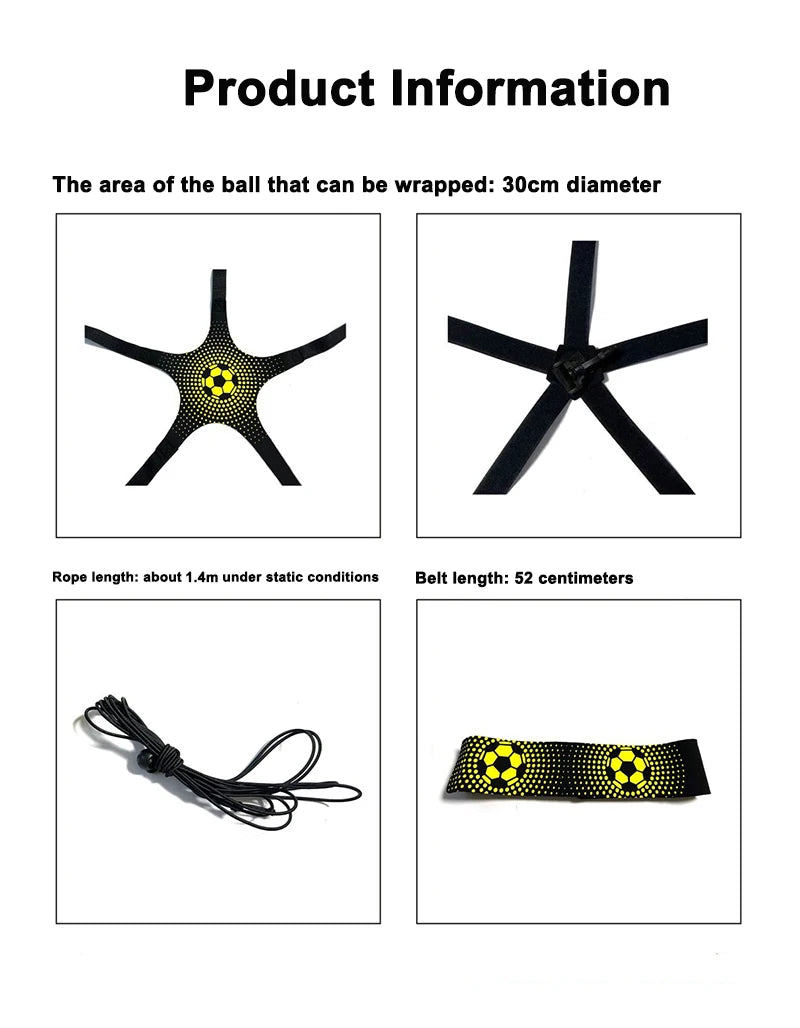 Adjustable Football Kick Football Training Practice Equipment Children Auxiliary Circling Belt Kids Soccer Trainer Elastic Belt