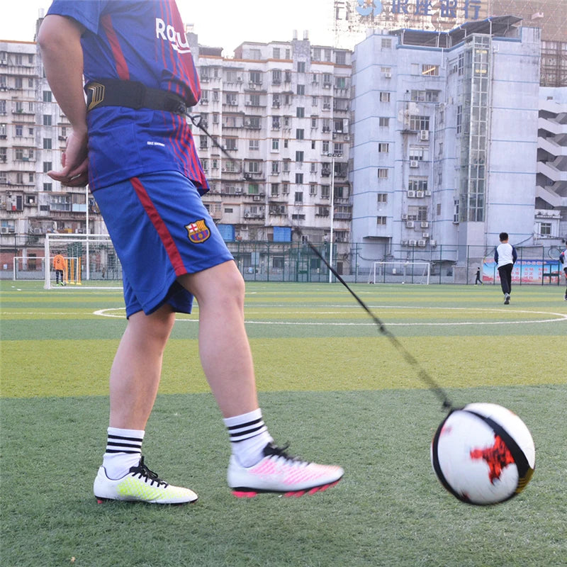 Adjustable Football Kick Football Training Practice Equipment Children Auxiliary Circling Belt Kids Soccer Trainer Elastic Belt